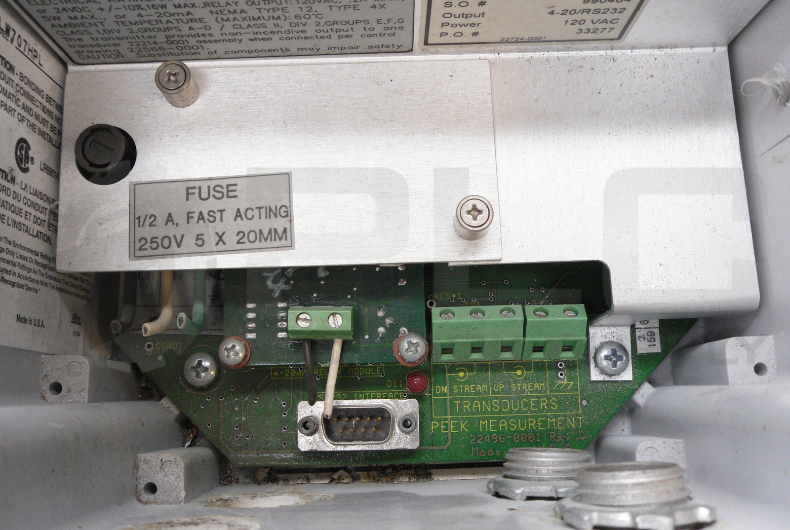 PEEK MEASUREMENT DCT1088 FLOW METER CONTROLLER PANEL 120VAC 50/60HZ 2A