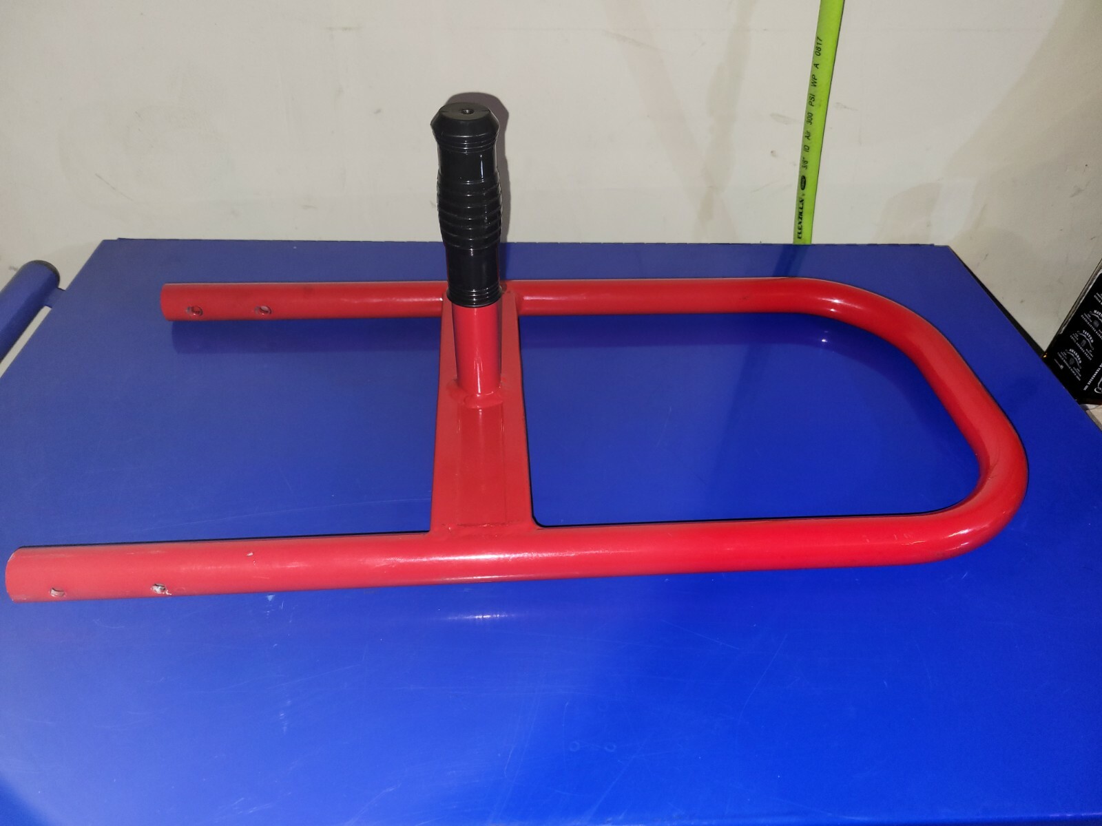 Red Aluminum Harper Hand Truck PD Handle B & P Manufacturing Single Pin 60″ Tall