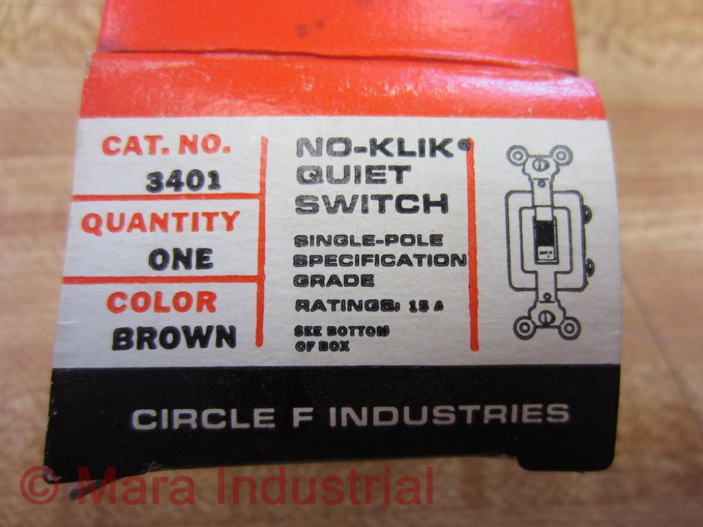 Circle F Industries 3401 Brown No-Klik Quiet Switch (Pack of 3)