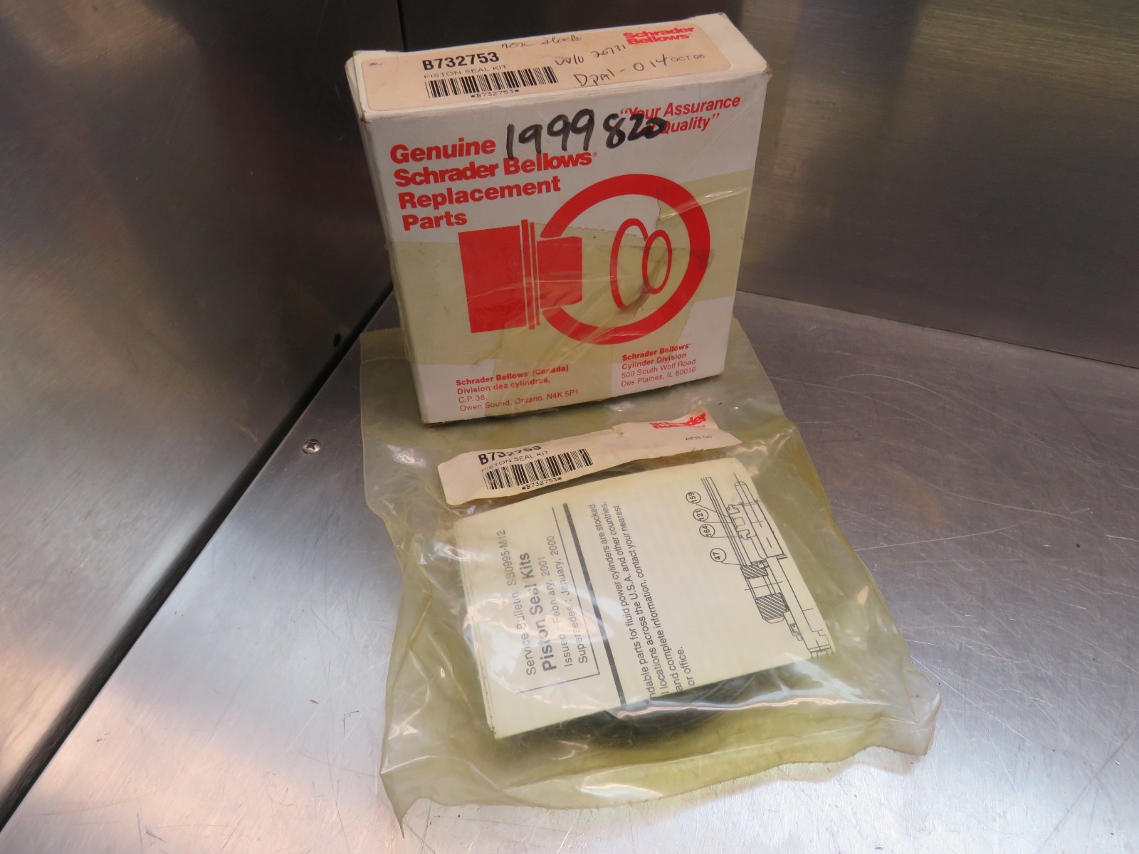 Schrader Bellows B732753 Piston Seal Kit