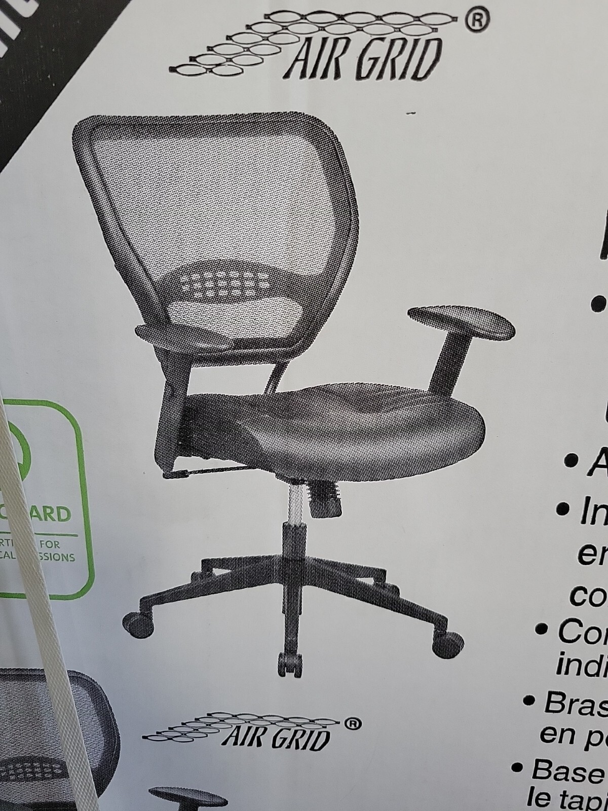 OFFICE STAR 5500 Desk Chair,Mesh,Black,19″ to 23″ Seat Ht