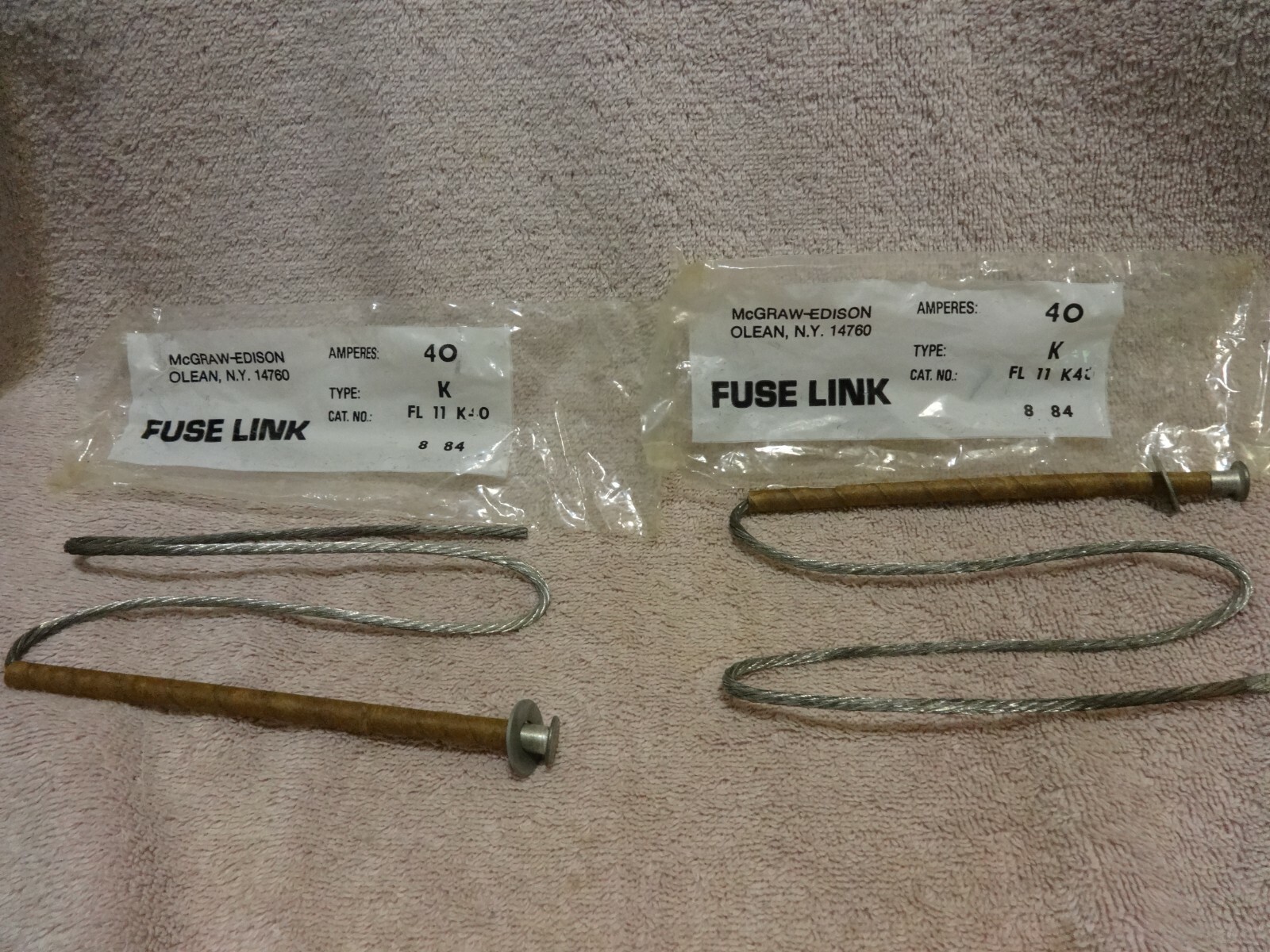 McGRAW-EDISON, COOPER FUSE LINK 40 AMP TYPE “K”,# FL 11 K40 Lot of 2