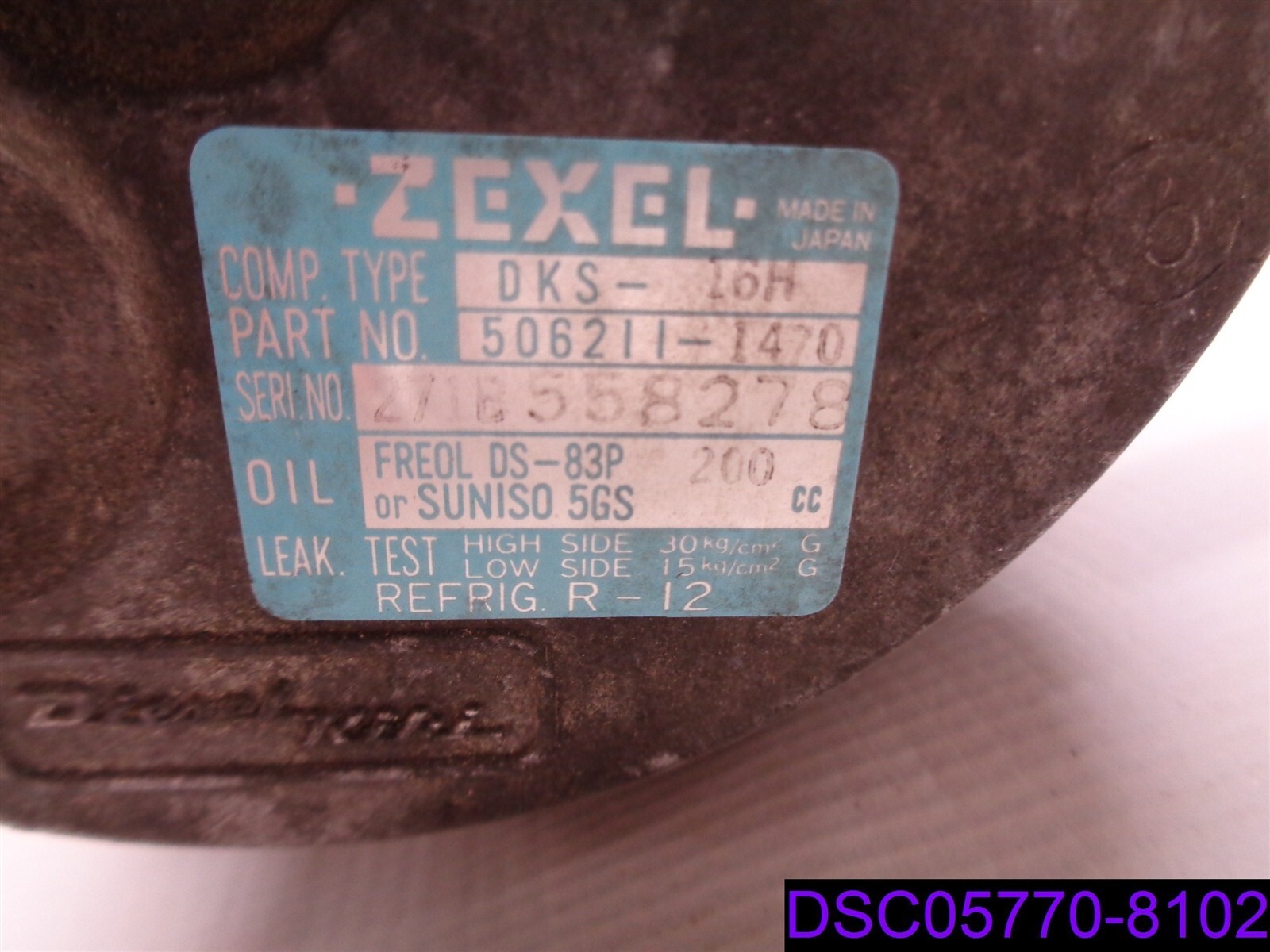 For Parts or Repair: Zexel A/C Compressor P/N 506211-1470