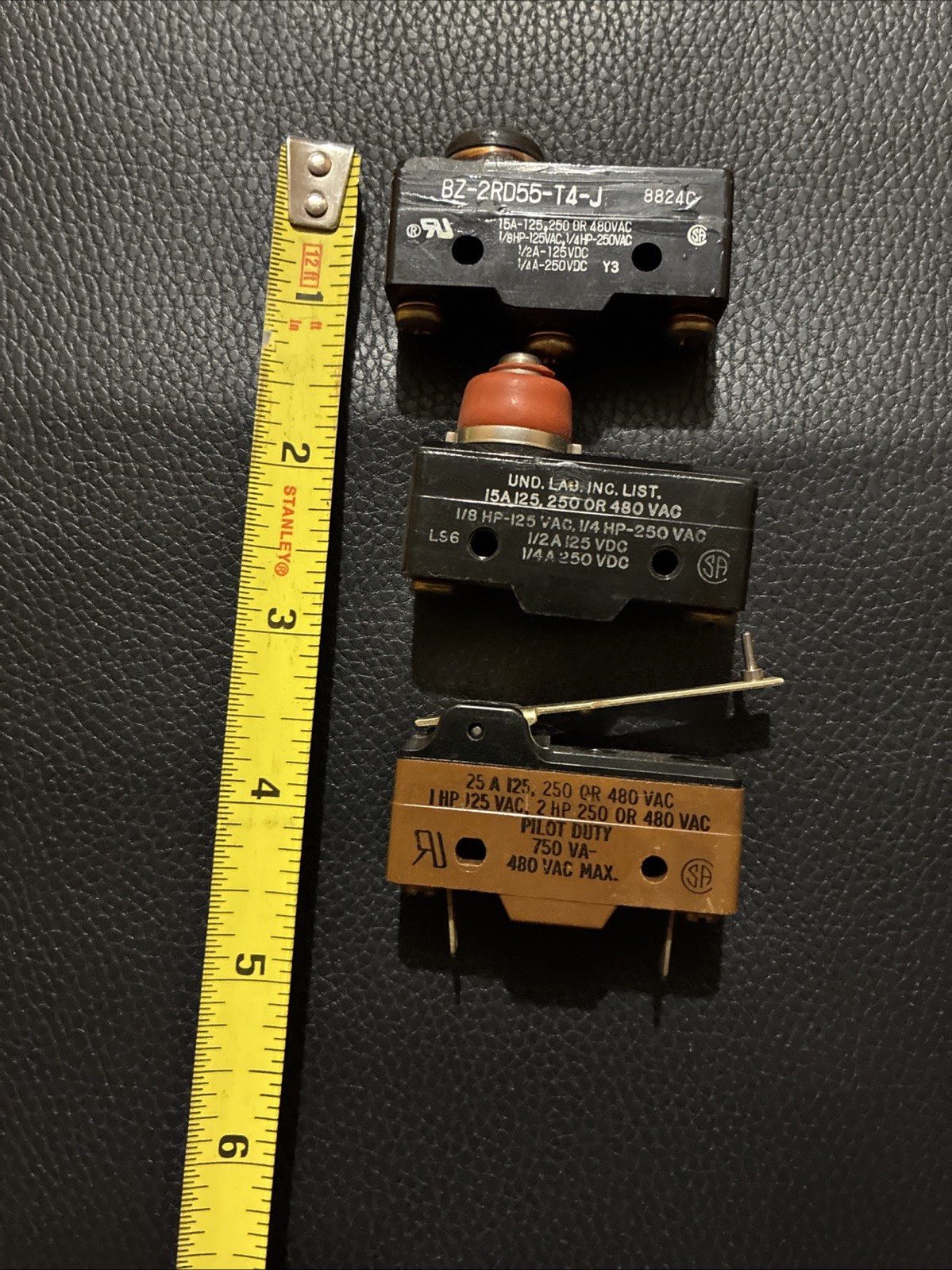 (QTY:3) Honeywell Microswitches (WE-IRV41-D6, WZ-2RDS-A2, BZ-2RD55-T4-J)