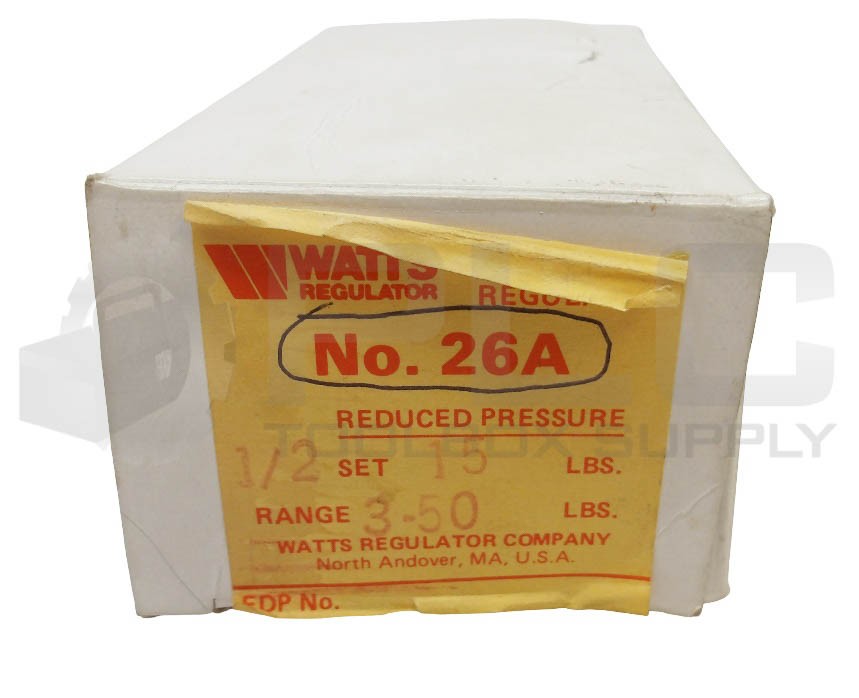 NEW WATTS 26A PRESSURE REGULATOR 1/2″ SET 3-50LBS NUMBER 4 *READ*