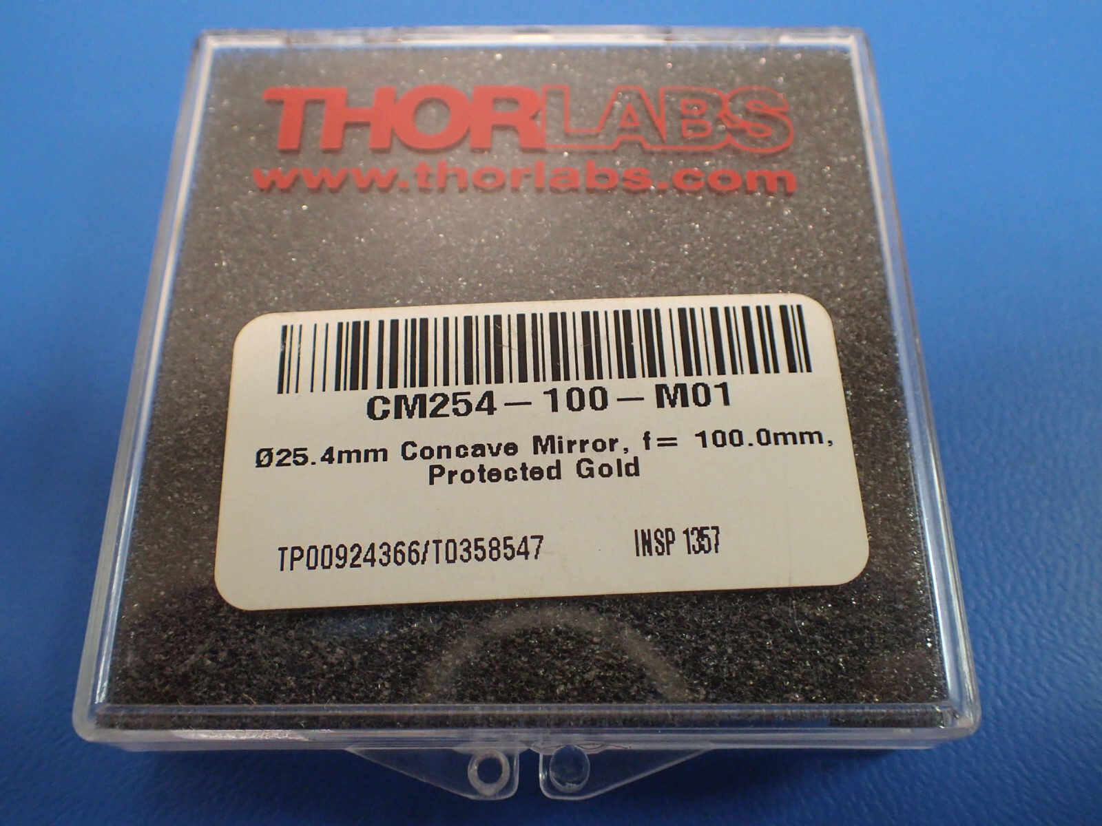 THORLABS CM254-100-M01 – Ø1″ GOLD-COATED CONCAVE MIRROR, F = 100.0 MM