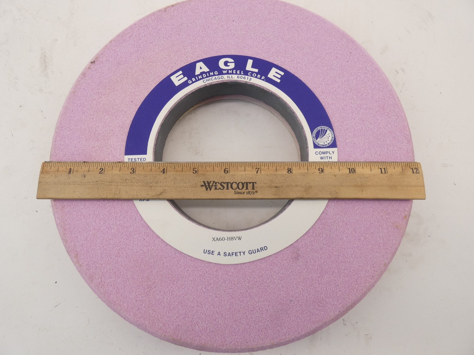 Eagle Grinding Wheel XA60-H8VW 5″ ID 12″ OD 2069 RPM – NEW Surplus!