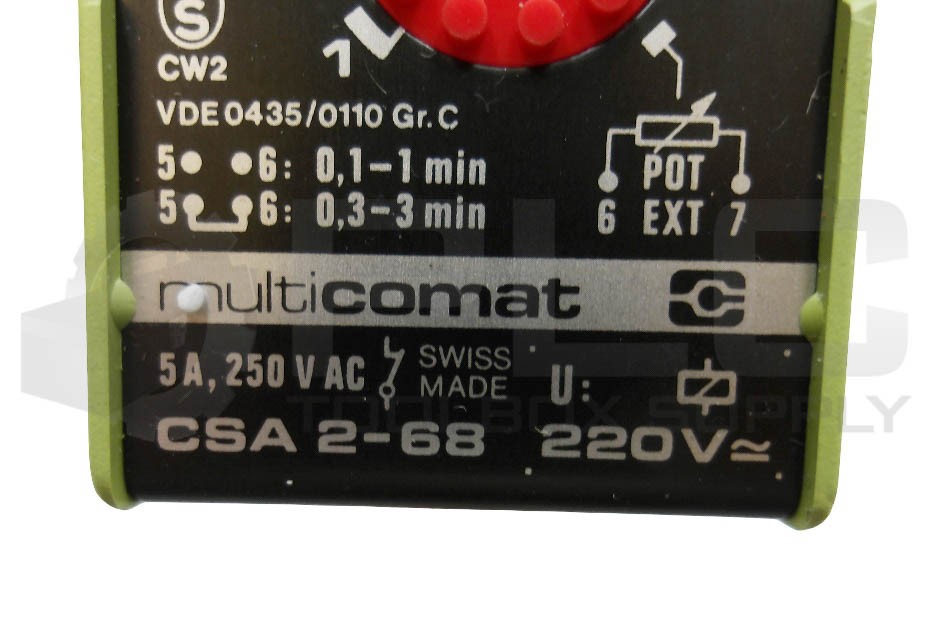 NEW MULTICOMAT CSA 2-68 TIME DELAY RELAY 5A 250VAC 220V