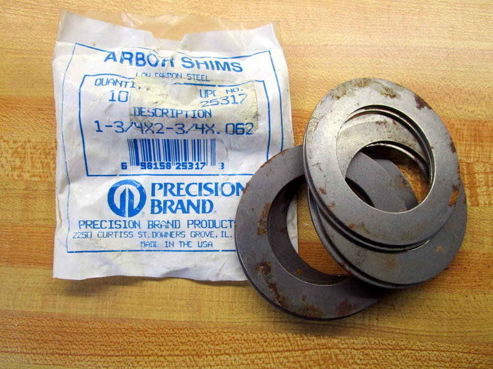 Precision Brand 25317 Arbor Shims 1-3/4X2-3/4 X .062 5GB48 (Pack of 10)