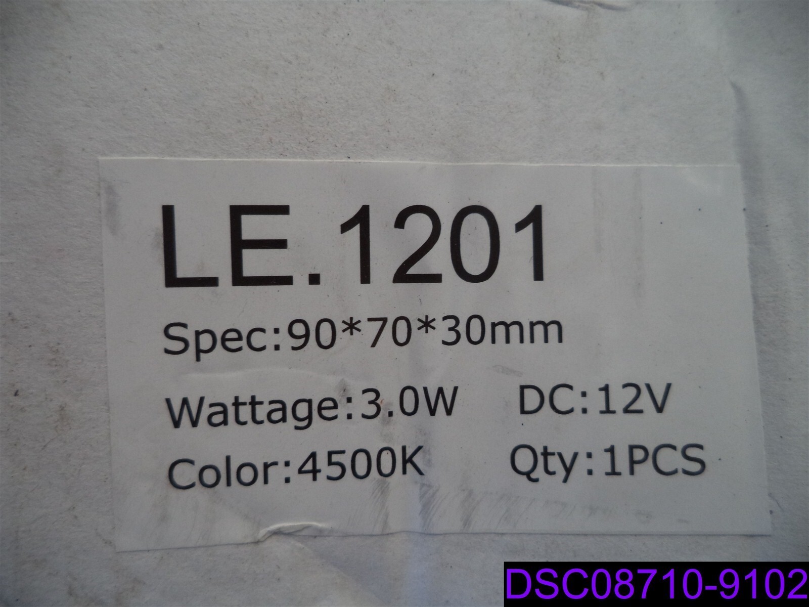 LE.1201 Light 90*70*30mm 3.0W, 12V, 4500K