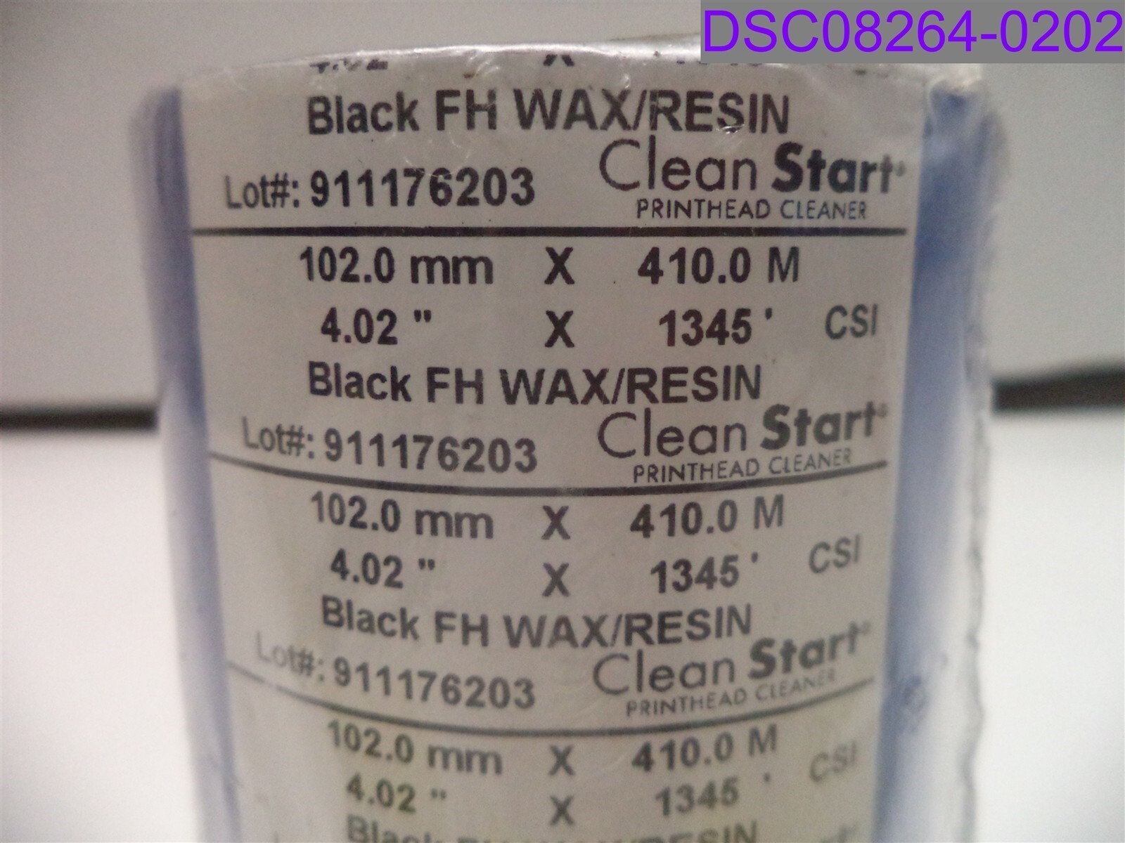 Clean Start Black FH Wax/Resin 102mm x 410m Printhead Cleaner Ribbon