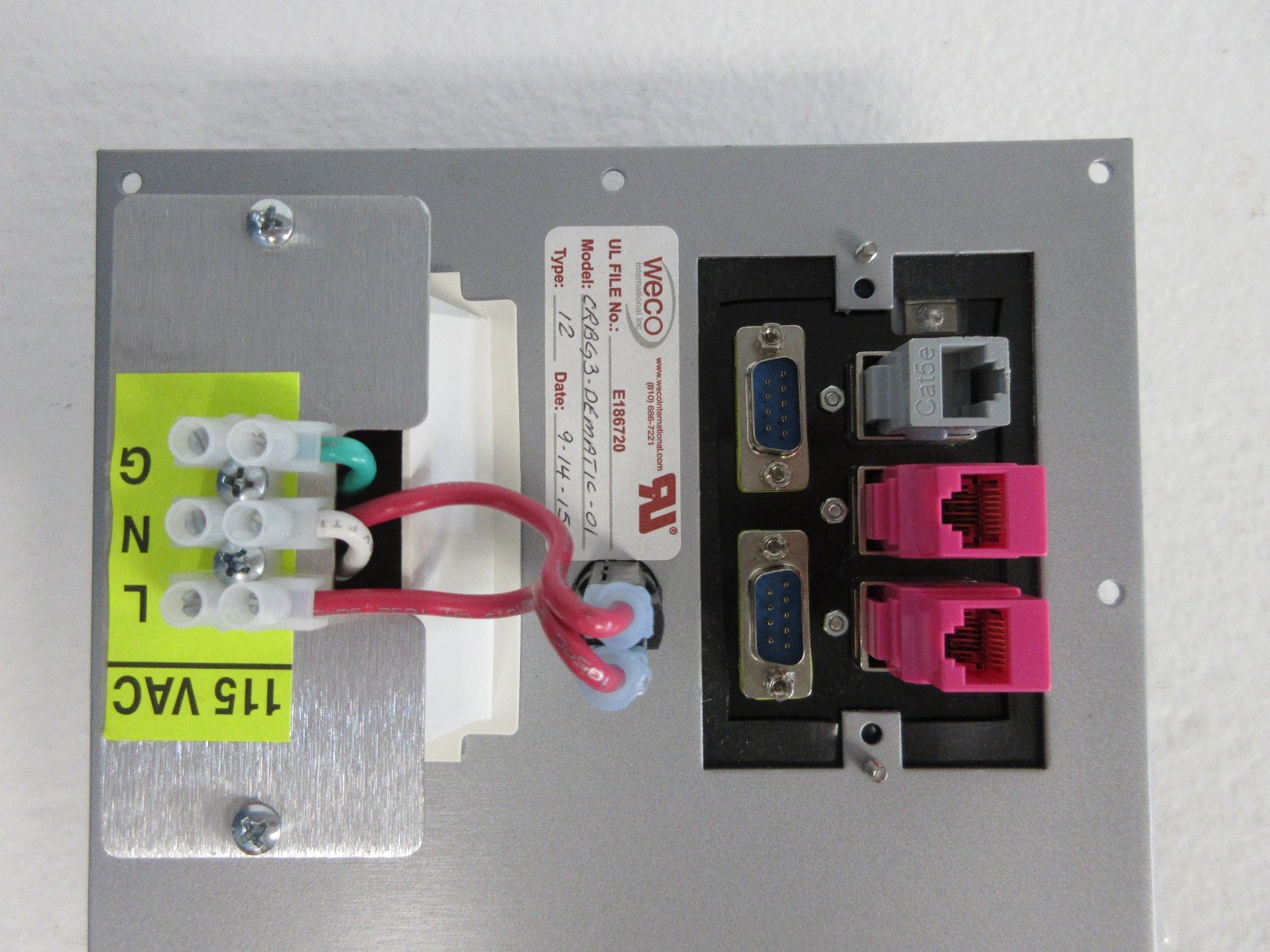 WECO CRBG3-DEMATIC-01 NEW TYPE 12 PROGRAM PORT / DUPLEX OUTLET CRBG3DEMATIC01