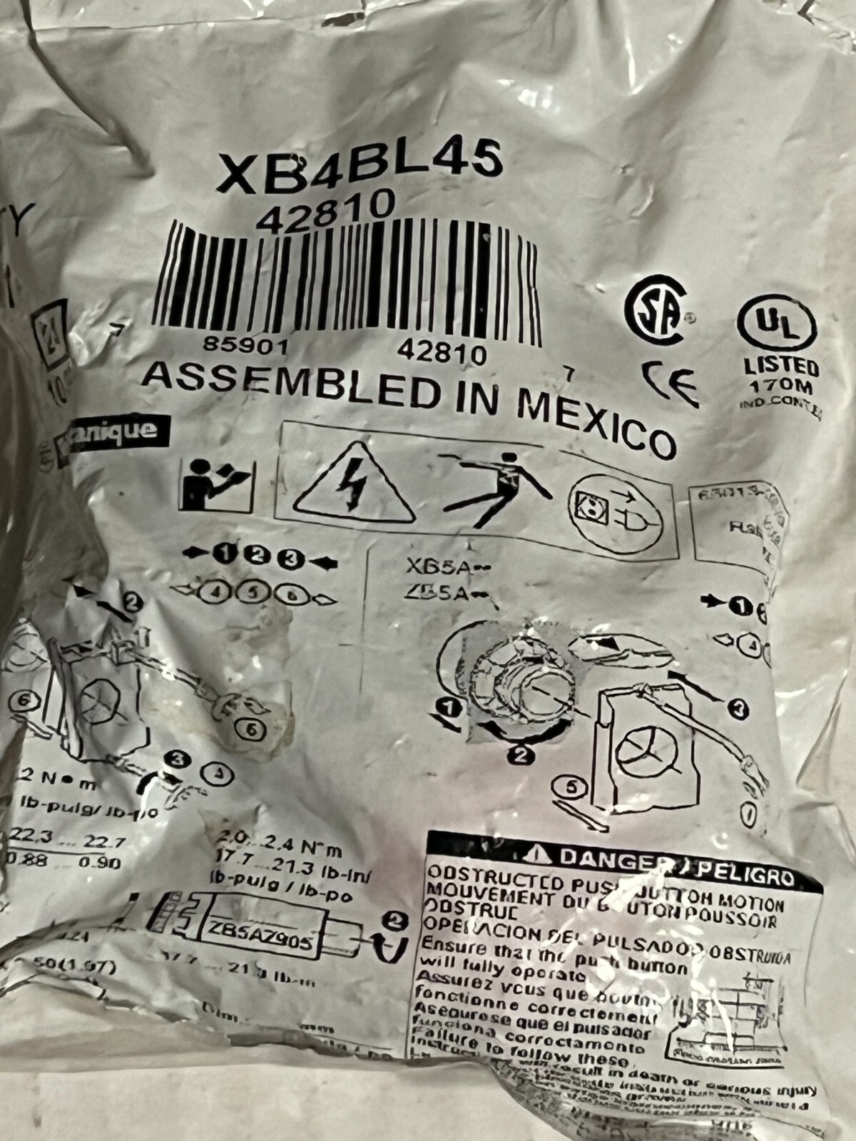 telemacanique xb4bl45 nos poor packaging