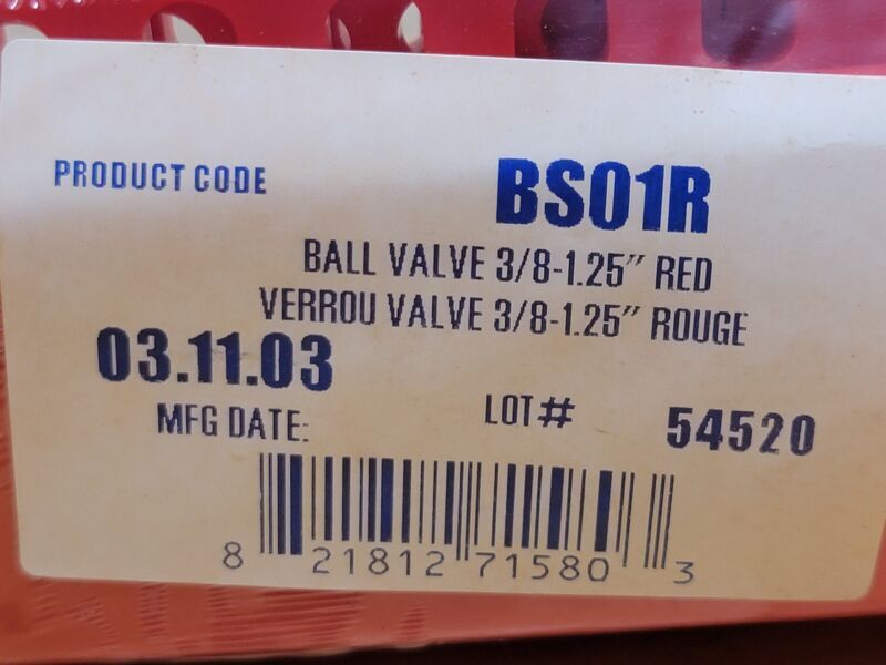 Honeywell North Ball Valve Lockout Be-Safe BS01R, Polypropylene, Red