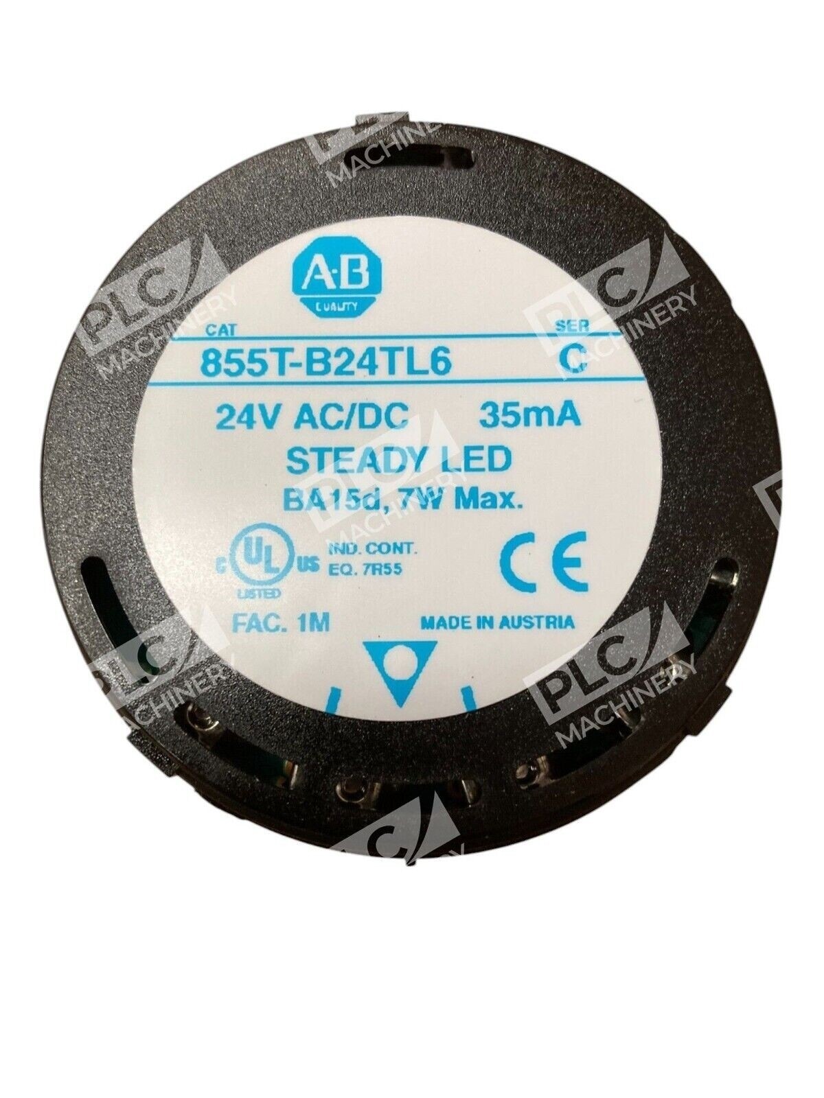 Allen Bradley 35mA 24V AC/DC 7W BA15d Blue Steady LED 855T-B24TL6 /C