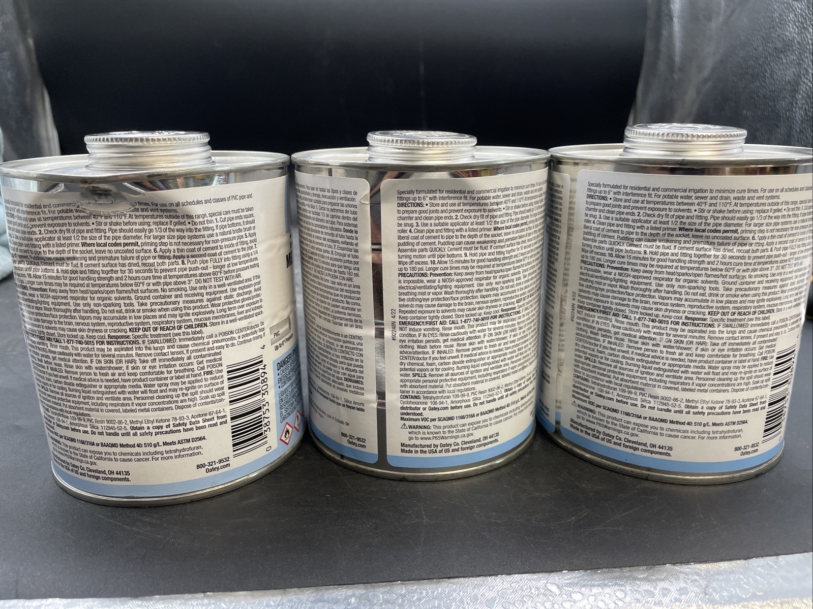*READ* ( 3-Pack) Rain-R-Shine 32fl. Oz. Medium Blue PVC Cement