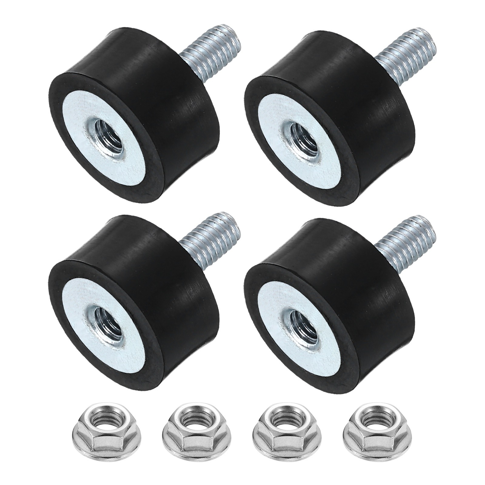 4 Pcs M4x10mm Rubber Mounts 15x8mm Rubber Shock Absorber Mount with Nuts