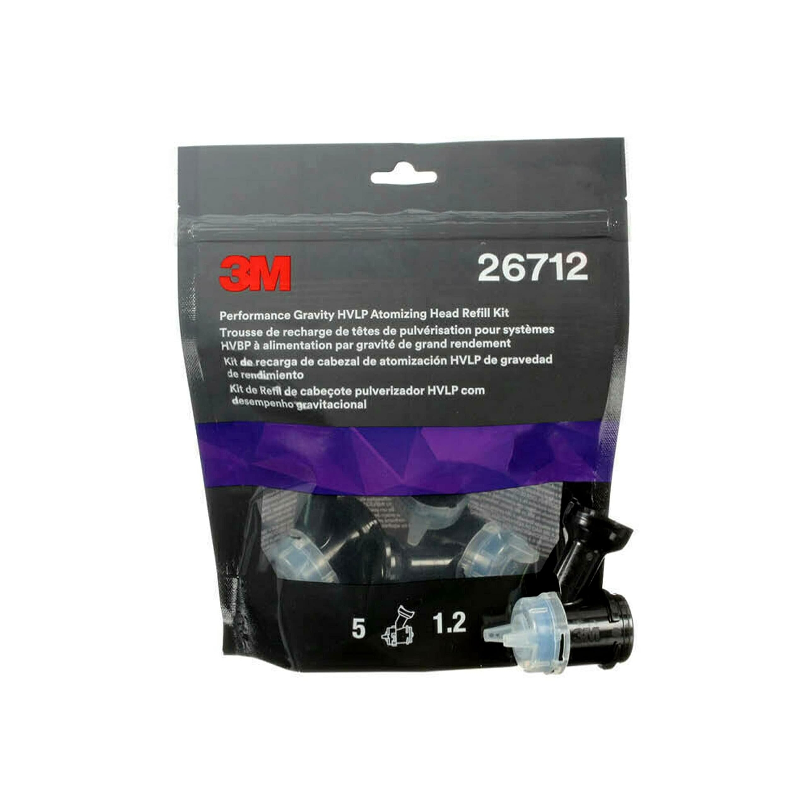 3M Performance Gravity HVLP Atomizing Head Refill Kit 26712 Size 1.2 Blue for