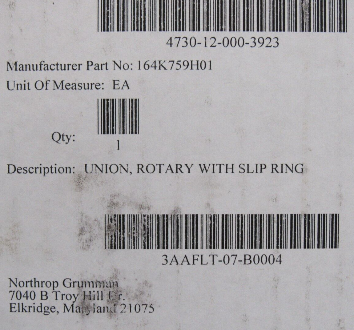 NEW DYNAMIC SEALING TECHNOLOGY M0-08332-R.E. ROTARY UNION 164K759H01