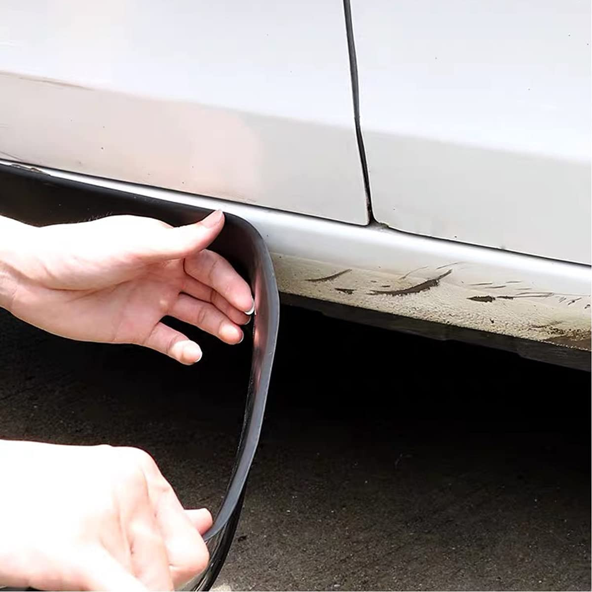 8.2Ft*3.15In Side Skirts for Cars Universal,Universal Rubber Anti-Scratch Side S