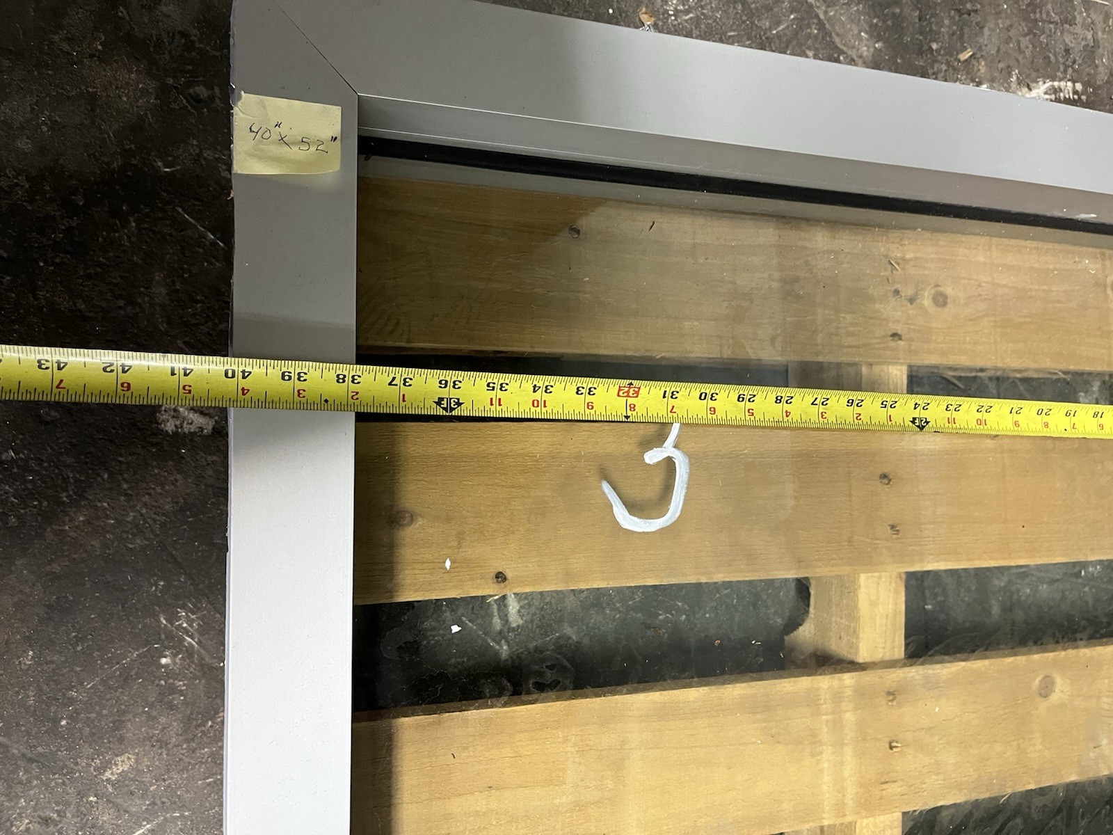 Commercial Security Transaction Window 40×25 1/2in Glass 12×11 Pass-Thru