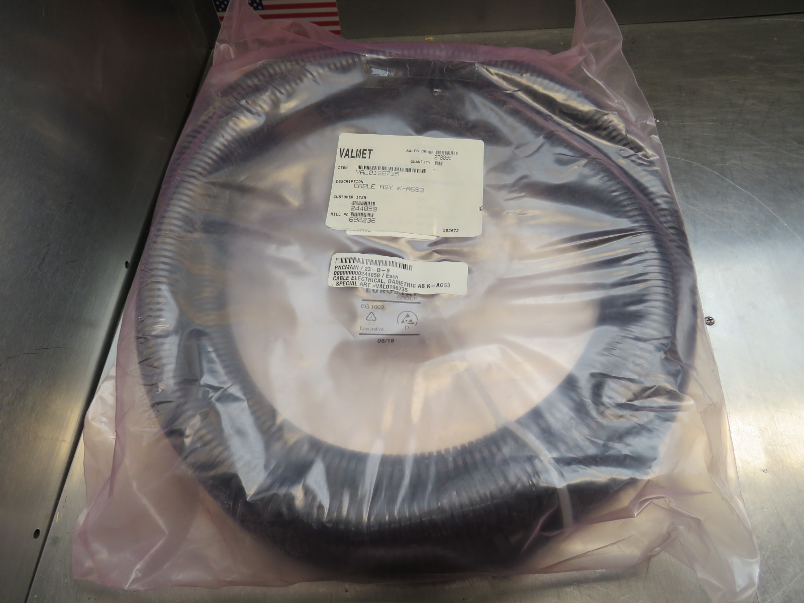 Dametric AB K-AGS3 Cable Assy Valmet VAL0196735
