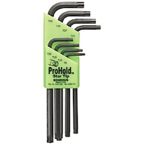 Bondhus 71834 – Set 8 ProHold Torx® L-Wrenches T9-T40 – 1EA