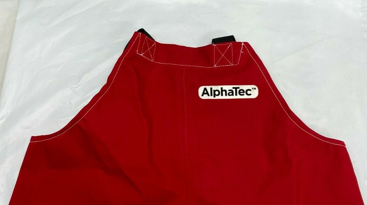 AlphaTec Polyester Bib Overall, Red, Medium