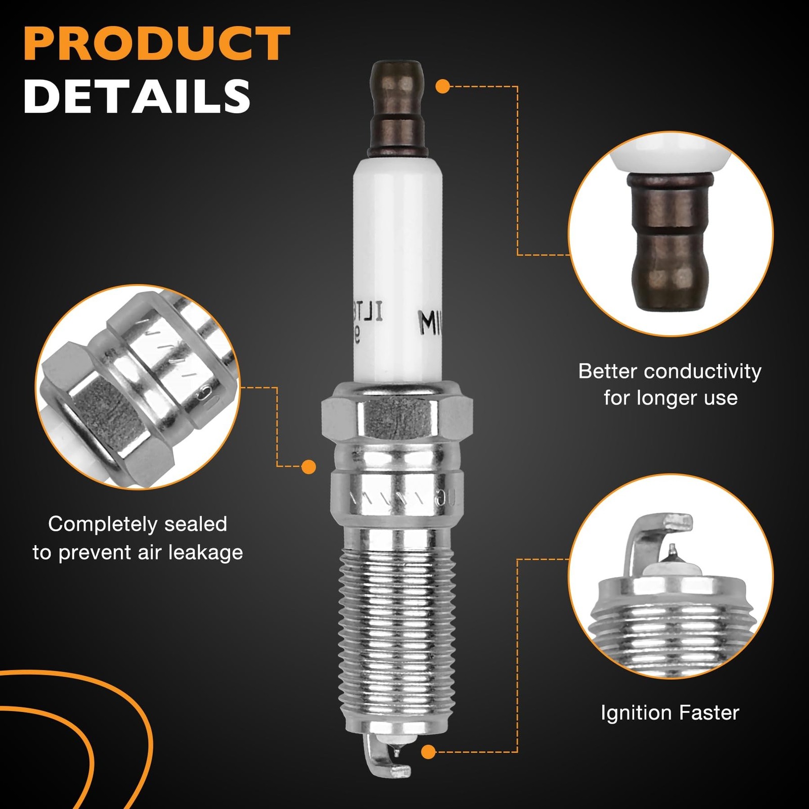 HQPASFY Ignition Coil Pack UF680 & Iridium Spark Plugs Set of 4 Compatible wi…