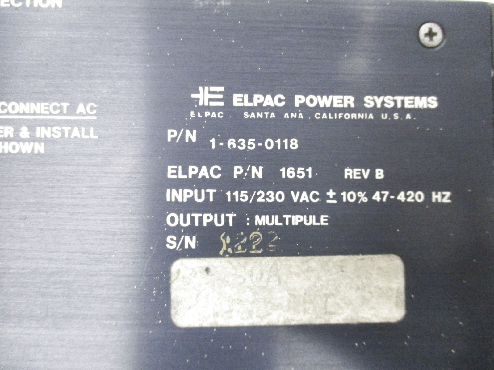 ELPAC 1-635-0118 UNMP