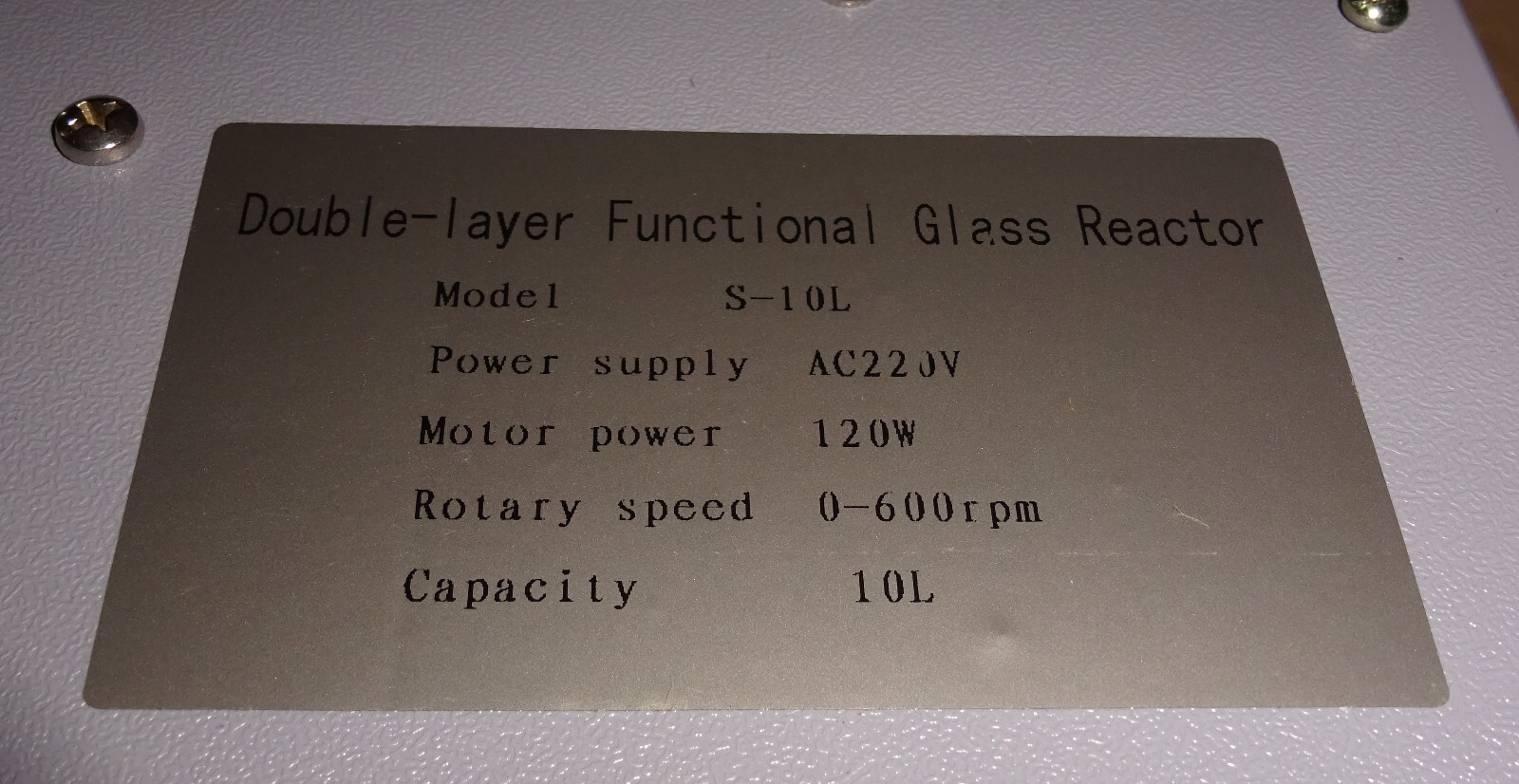 S-10L Double-Layer Functional Glass Reactor Control NEW