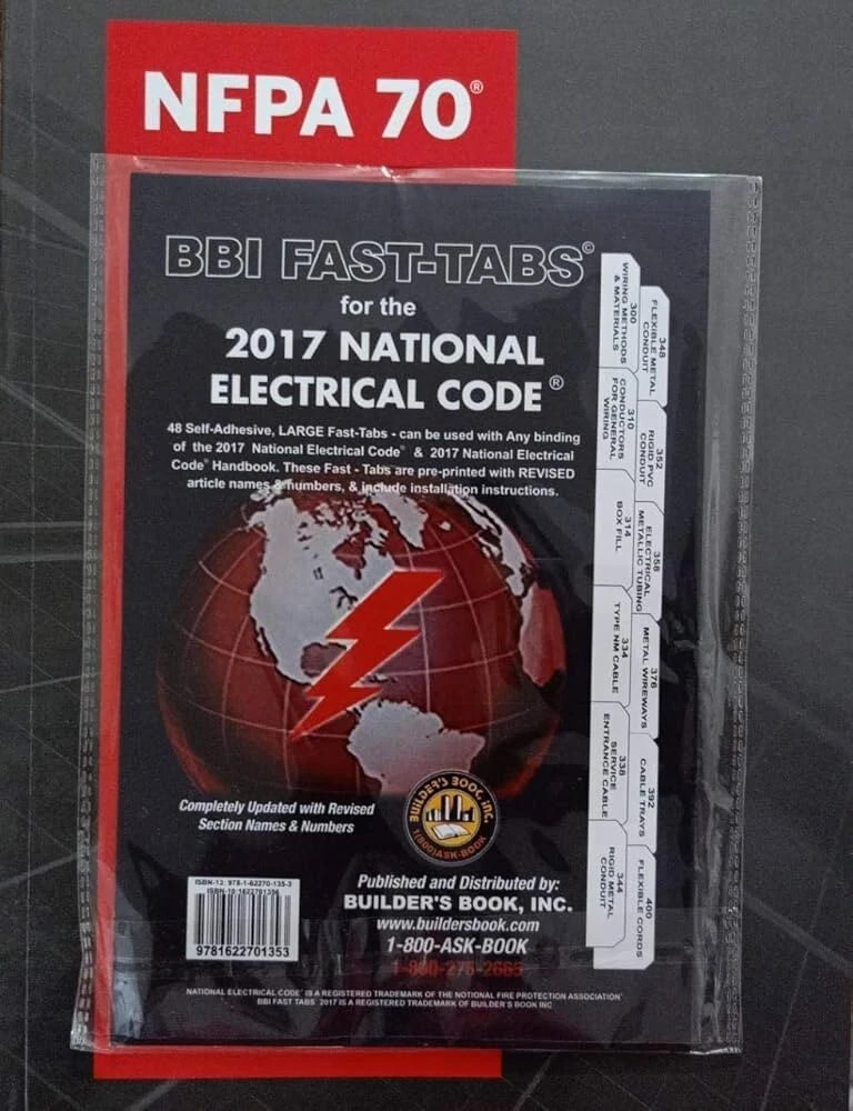 NFPA 70 National Electrical Code NEC 2017 Edition Paperback WITH BBI TAB