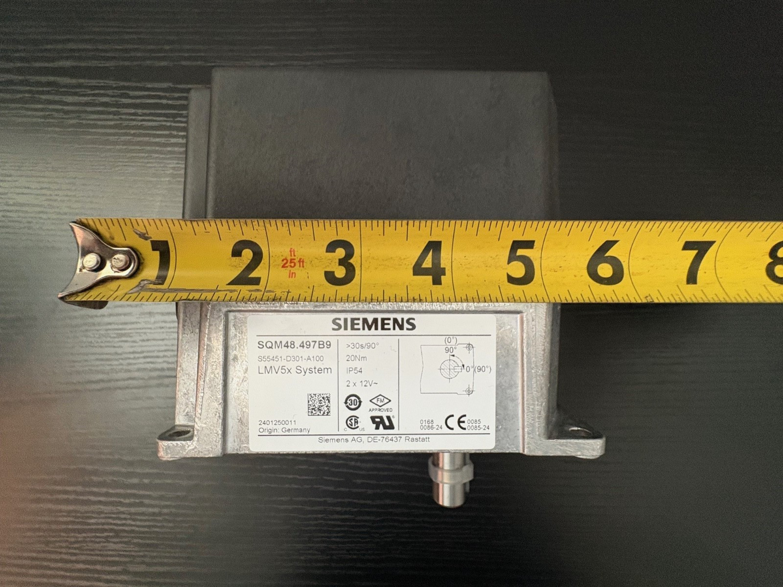 Siemens Fuel/Air Metering Actuator 30 sec 90 deg 20 NM Torque SQM48.497B9