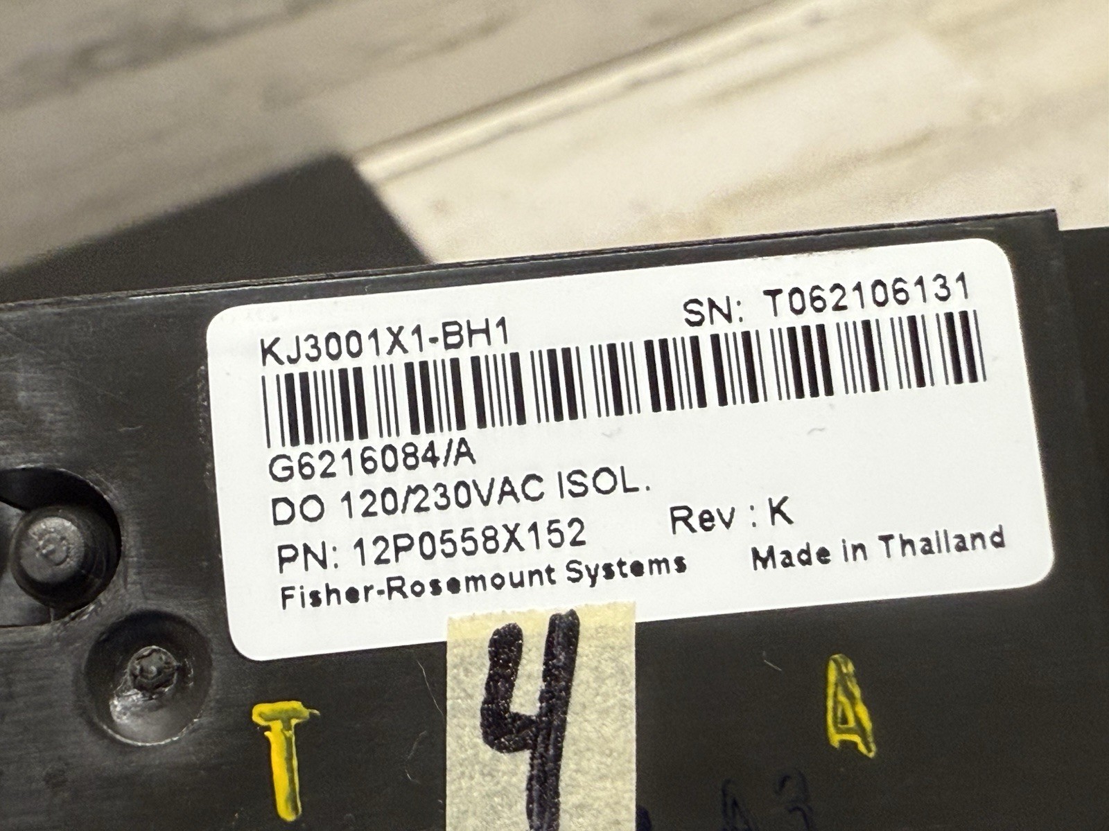 EMERSON DELTAV KJ3001X1-BH1 — 12P0558X152 Rev K 120/230VAC #4