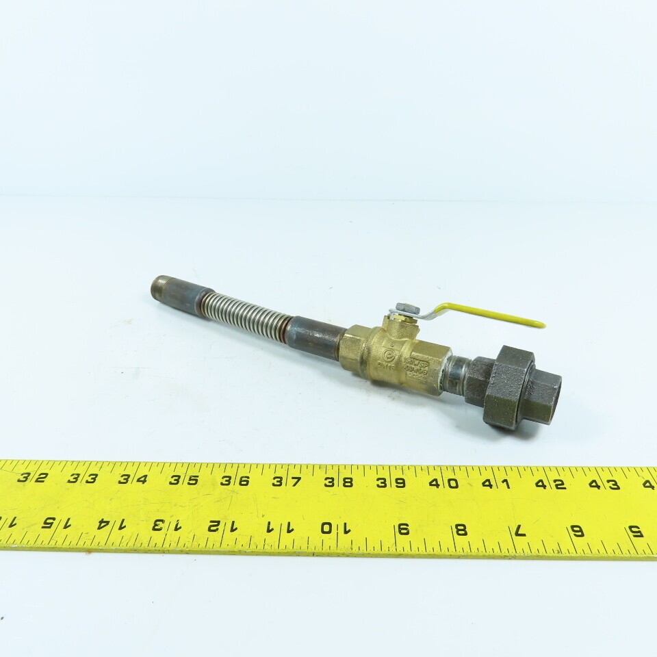 1/2″ NPT x 11-1/2″ Long Flexible Gas Line Assembly W/ Ball Valve & Union