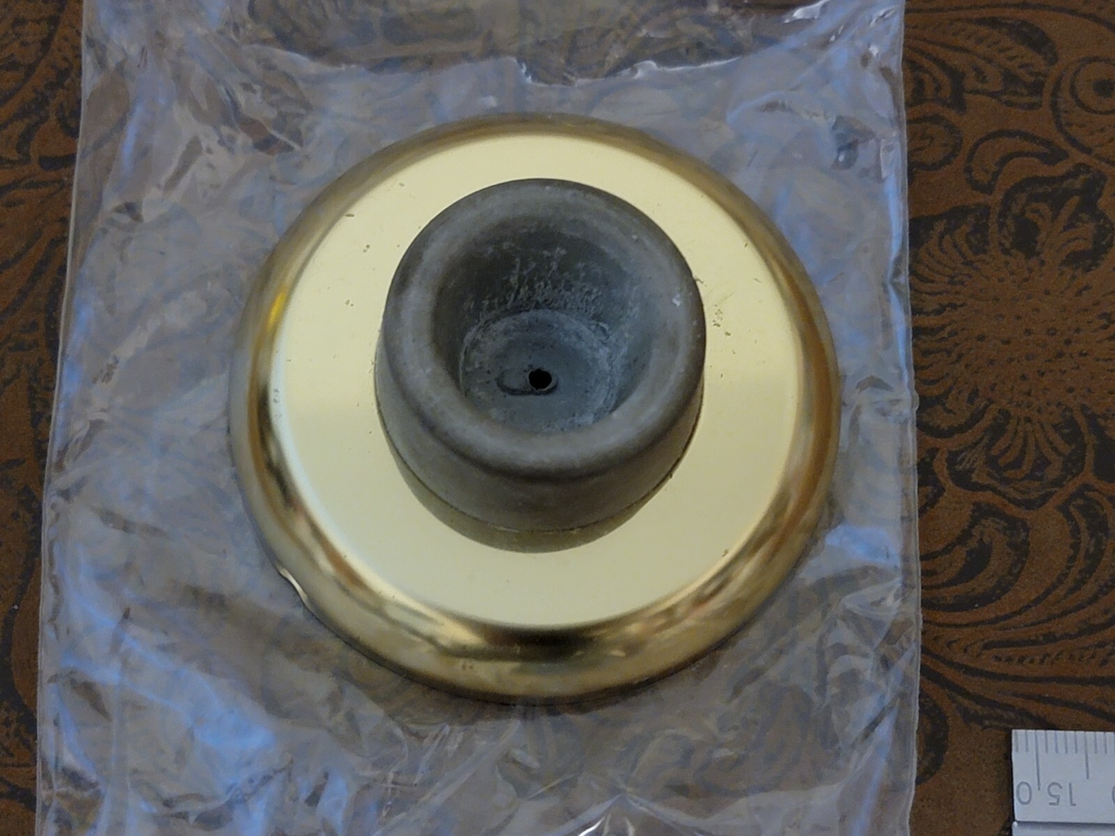 3 Pack ROCKWOOD 409 US3 Concave Door Stop Wall Mount Bright Brass Lot# 13 READ ზ