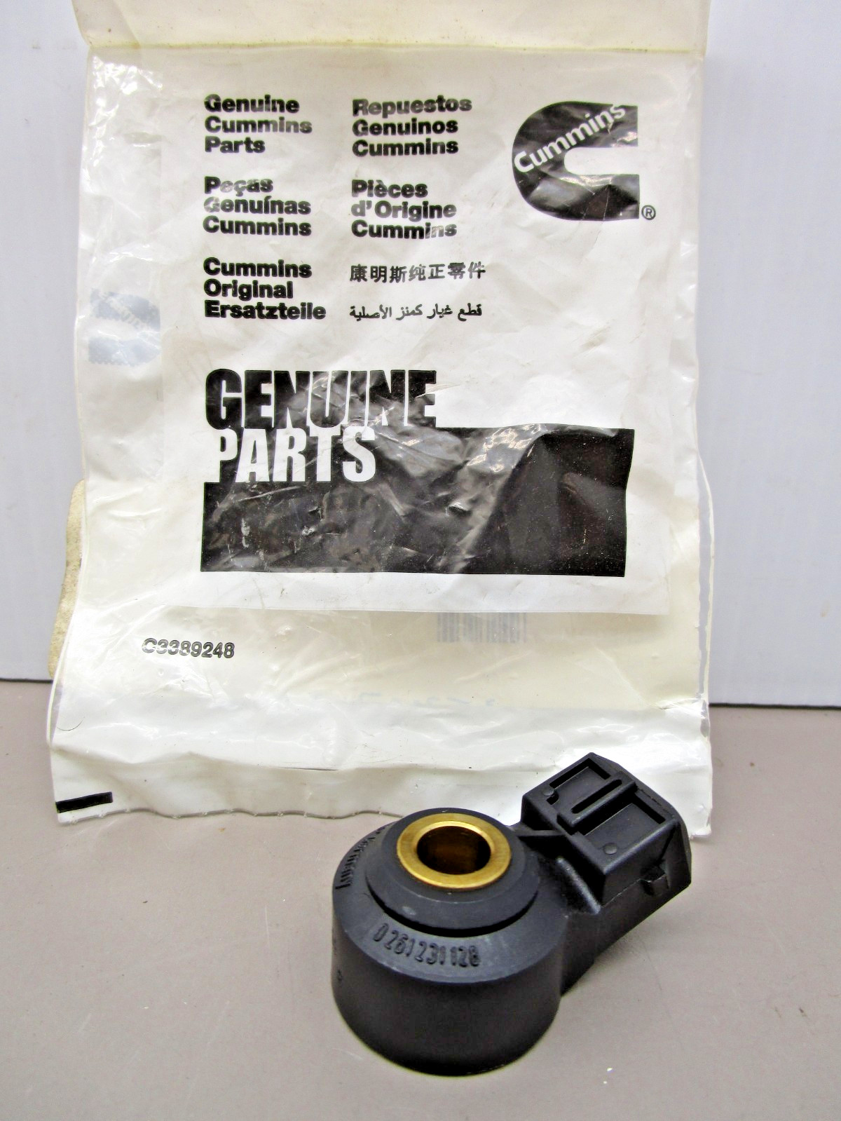 Cummins 3607945 Knock Sensor for C-Series ISC 8.3L Bosch 0261231128