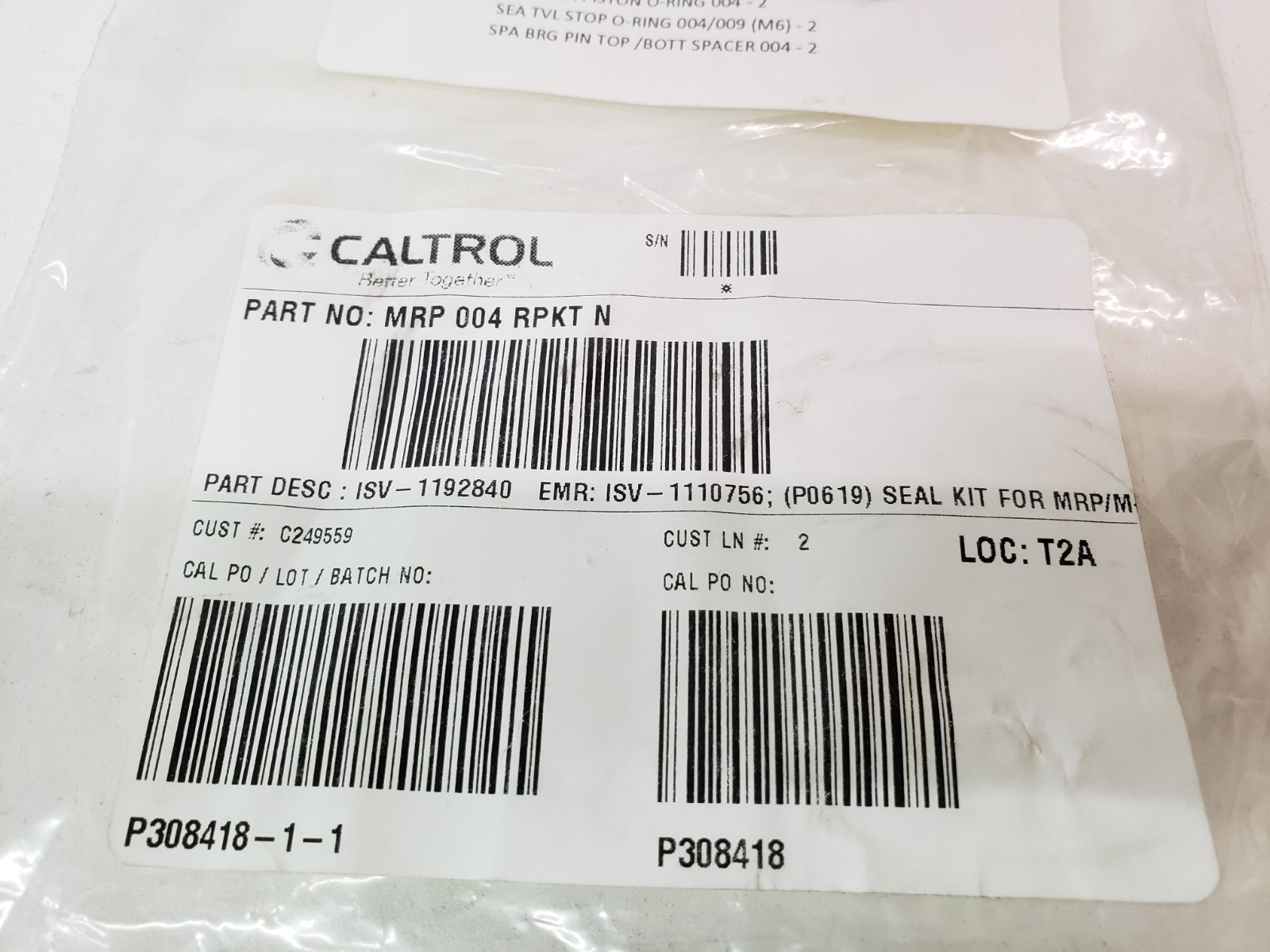 UNUSED – Caltrol MRP 004 RPKT N Seal Kit ISV-1192840 PR3925006ML18