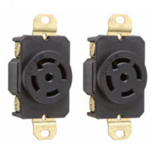 Grounding Locking Receptacle, 30A 120/208V AC, cUL, NEMA L21-30 (Pack of 2)