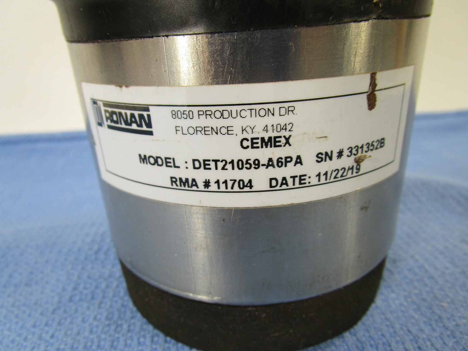 Ronan Density Detector DET21059-A6PA Dated 11/22/19 CEMEX RMA 11704
