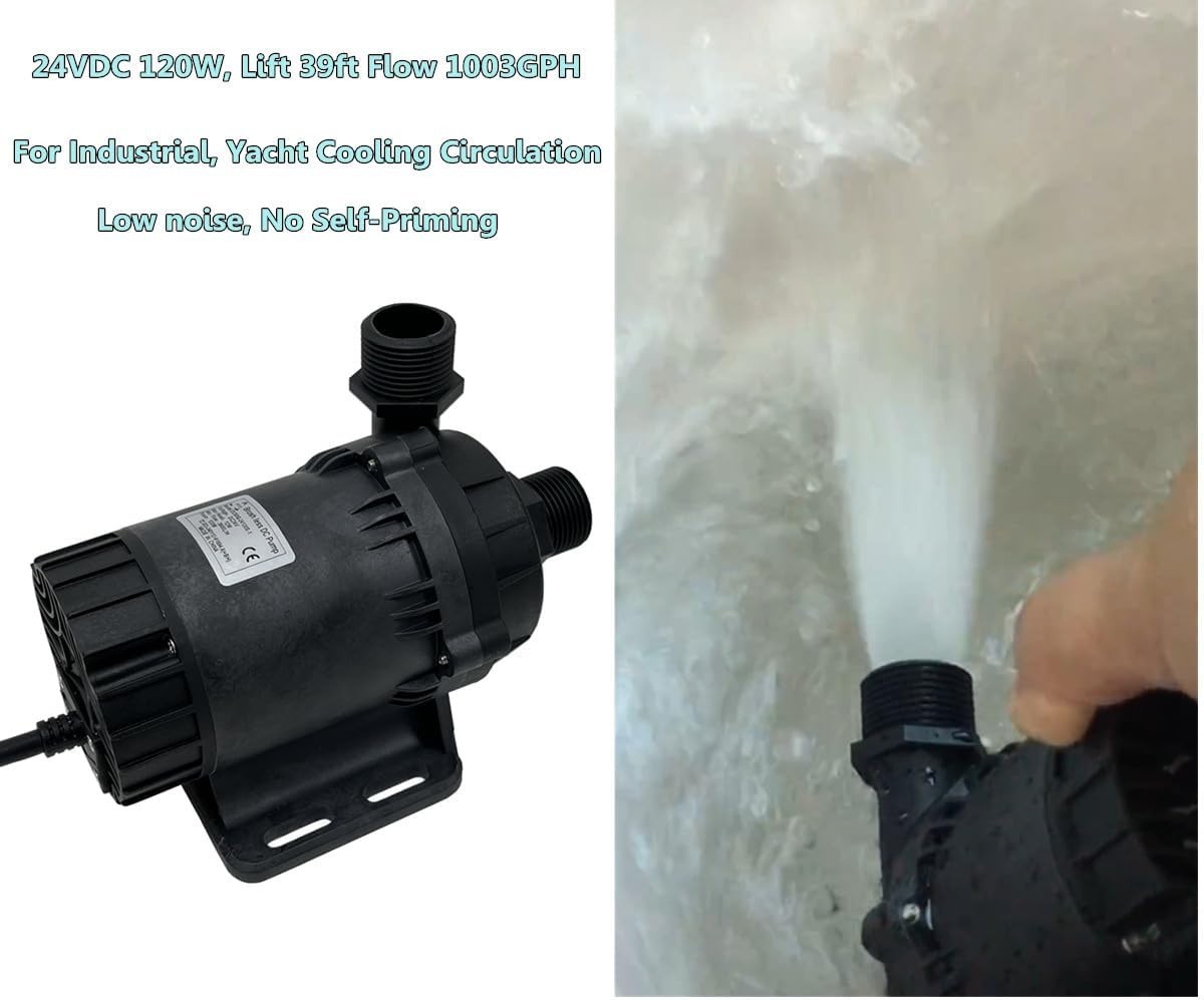SHYSKY Heavy Duty Low Noise 24V 120W Micro Brushless DC Water Pump DC60G-24120S-