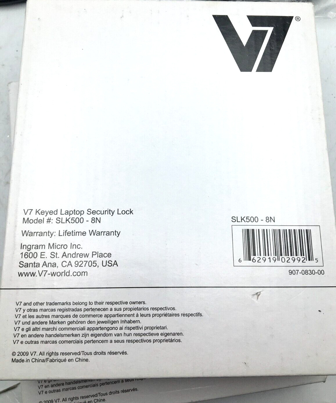 Lenovo, Noble & V7 Lot of 4 Keyed Laptop Security Lock 900-4495-00, SLK500 New