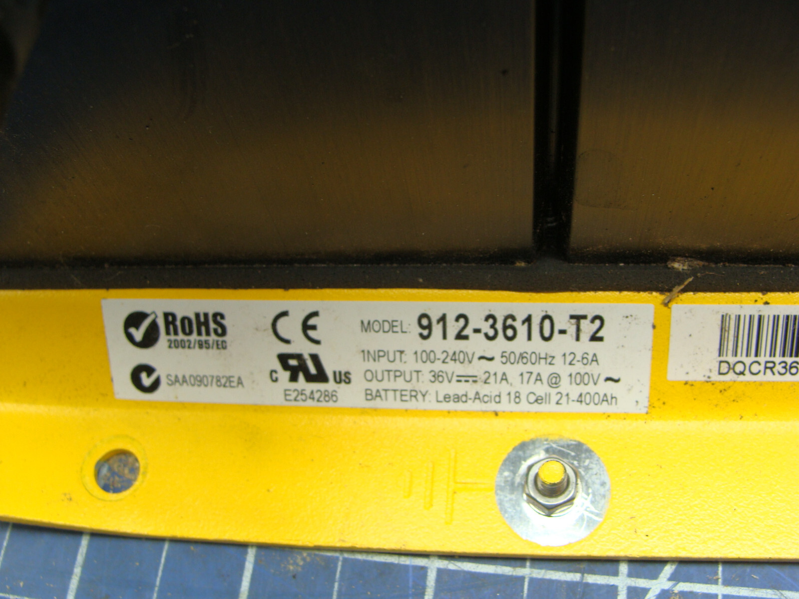 DELTA-Q QUIQ HF/PFC 36 V BATTERY CHARGER 912-3610-T2 LEAD ACID 18 CELL 21-400Ah