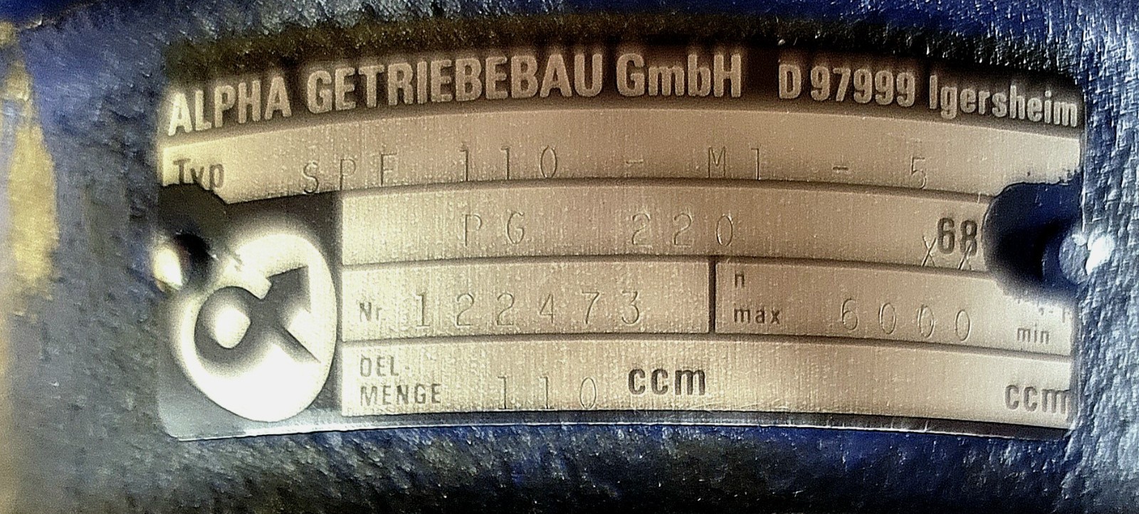 Used Siemens 3~ Motor 1FK7063-5AF71-1EA0 and Alpha Getriebebau Gmbh SPF 110 M1 5