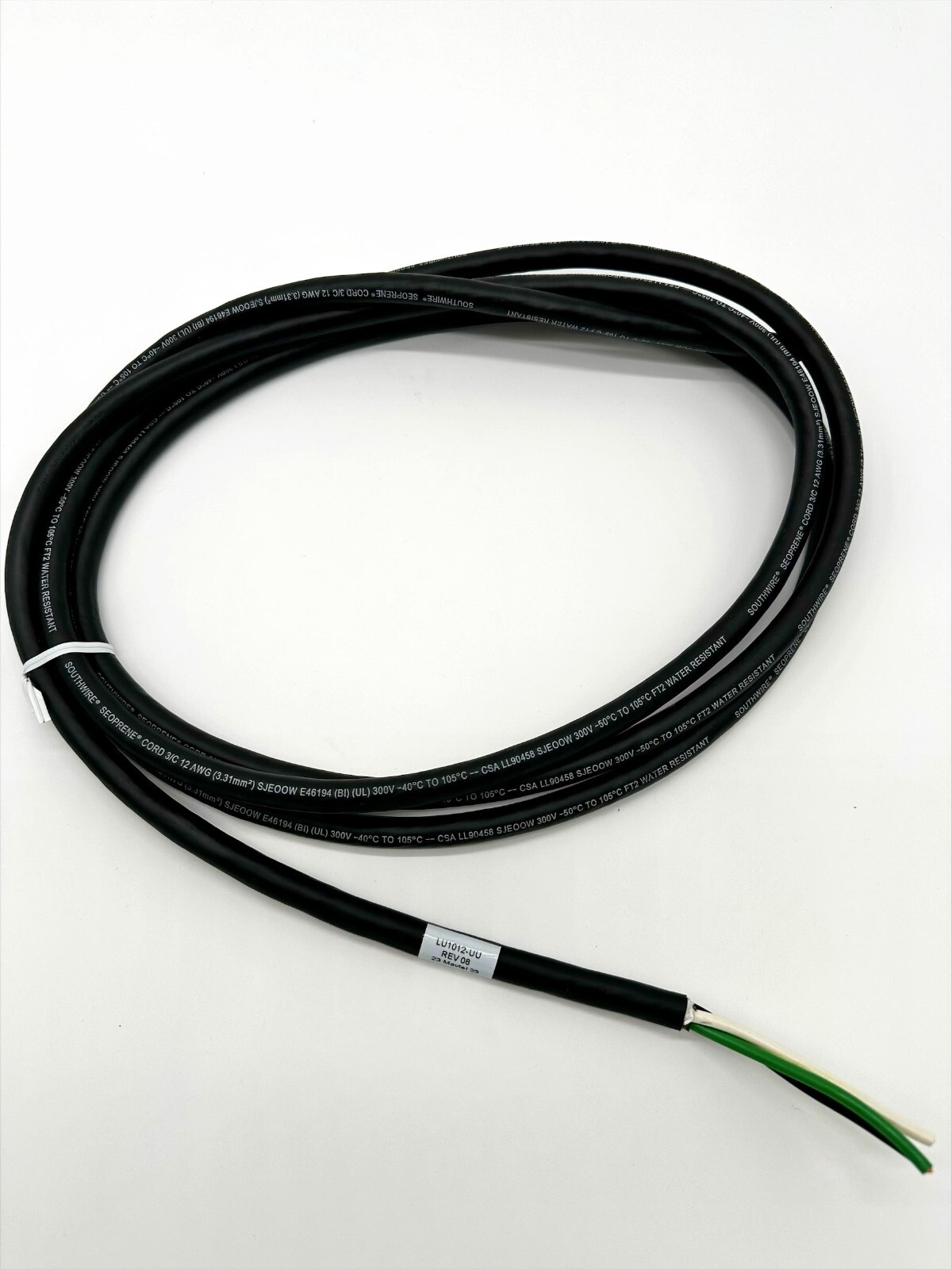 LU1012-UU — DELTA ENERGY SOLUTIONS — AC LINE CORD, 10′, 12 AWG, UN-TERMINATED