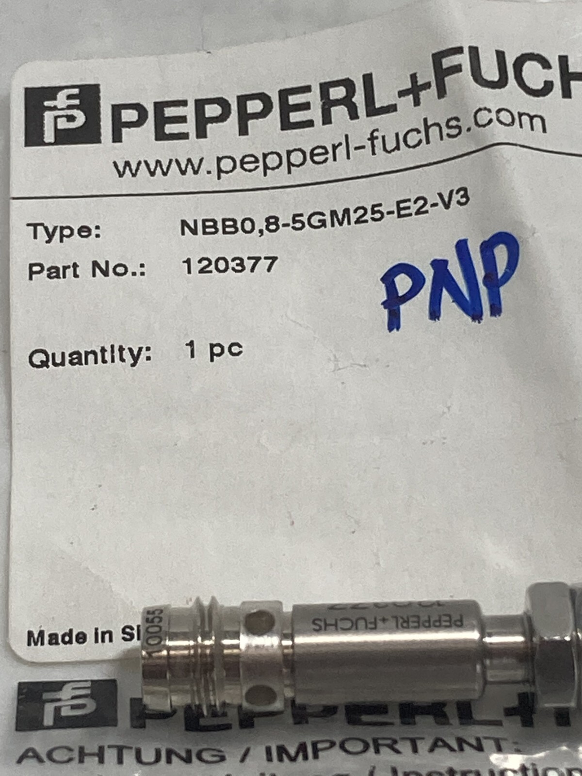 PEPPERL+FUCHS NBB0.8-5GM25-E2-V3 PROXIMITY SENSOR NO 0.8MM S 10-30VDC NIB