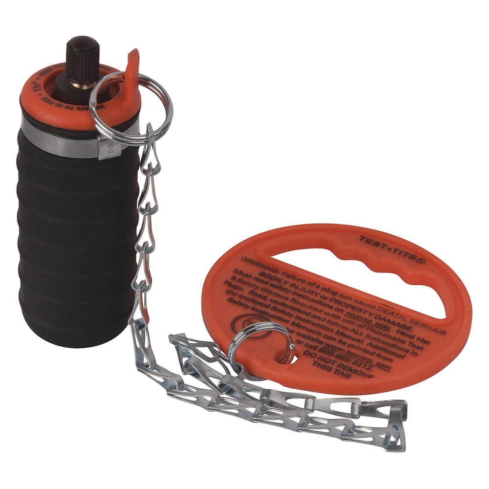 TEST-TITE 83585 Test Plug,Handle&Chain,4″Deflate L 442X98