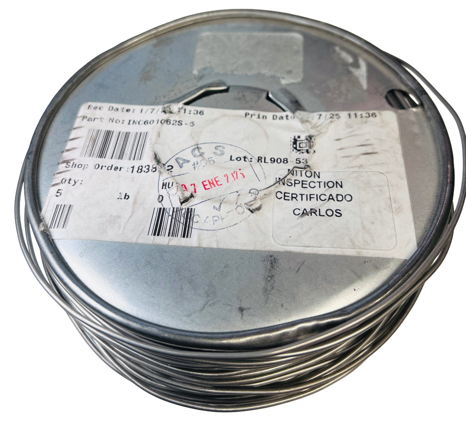 ICONEL 601 Alloy High Temperature Wire .062″ 5 Lb Spool ACS Industries