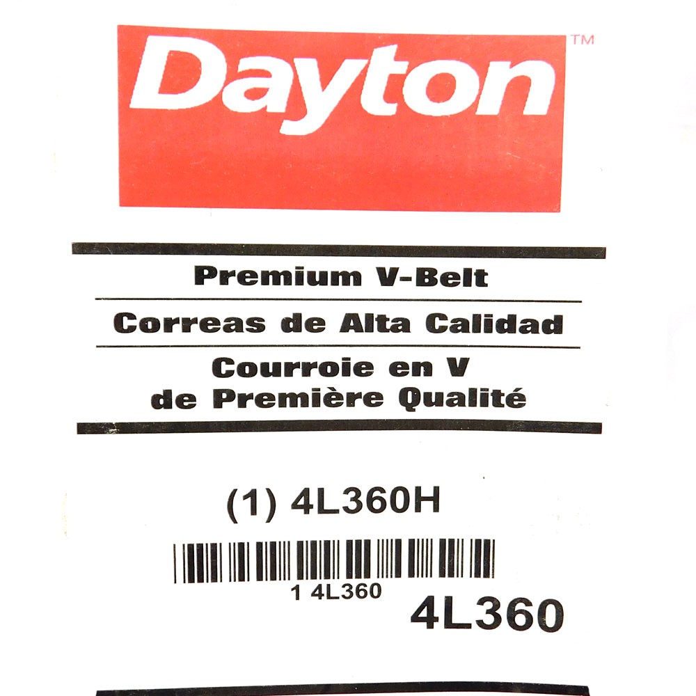 (Lot Of 7) Dayton Premium Wrapped V-Belts (3) 4L360 36″ L and (4) 4L370 37″ L