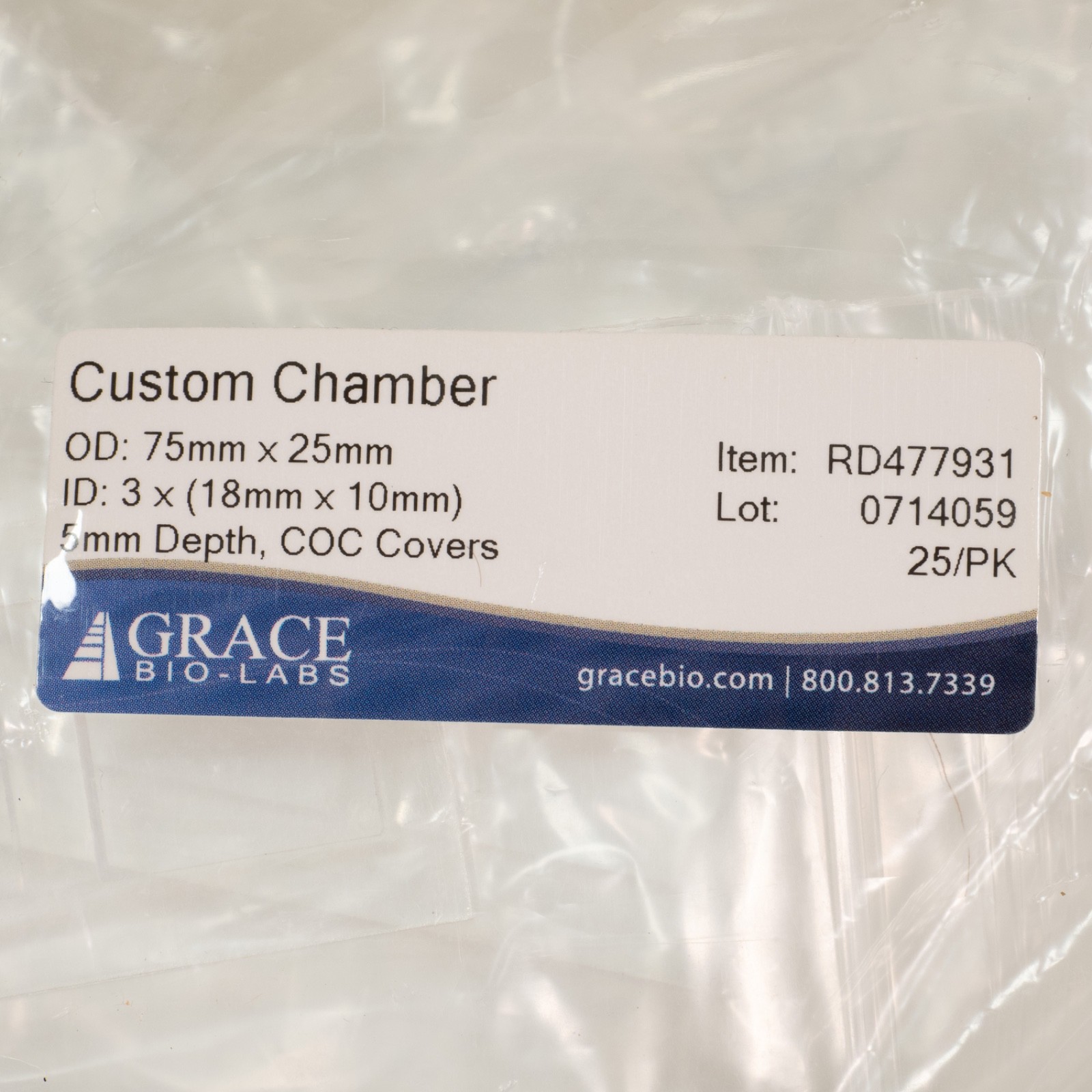 Grace Bio-Labs Secure Seal Custom Chamber 75x25mm RD477931 QTY:19